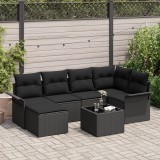 Gossi set de canapea pentru gradina cu 7 piese si perne bej din rattan poli