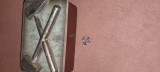 Superb Pin Masonic argint aurit cu granate și cutia de păstrare