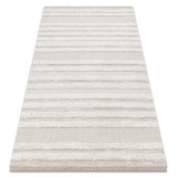 Covor ECO SISAL MOROC 22329 zigzag, linii boho franjuri - structural bej / cremă, 194x290 cm