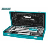 Trusa scule / chei tubulare TOTAL 1/2 cu antrenor 24 piese (INDUSTRIAL)