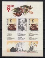 Cehoslovacia 1987 - Ilustratii din carti de copii, arta, bloc neuzat foto