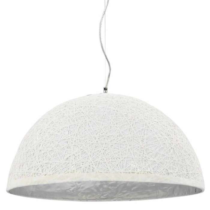 Lampă suspendată, alb și argintiu, &Oslash;50 cm, E27