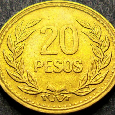 Moneda exotica 20 PESOS - COLUMBIA, anul 1991 *cod 1626 B = A.UNC