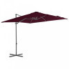 Umbrela in consola cu stalp din otel, rosu bordo, 250x250 cm