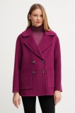 United Colors of Benetton palton de l&acirc;nă culoarea violet, 28F7DN083