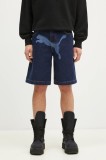 Puma pantaloni scurti din bumbac PUMA X A$AP ROCKY Denim Short culoarea albastru marin, 631066