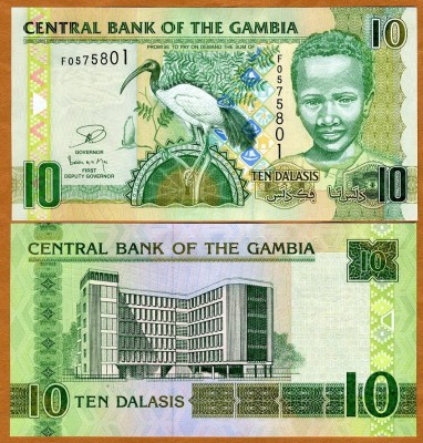 !!! GAMBIA - 10 DALASIS (2013) - P 26 c - UNC foto