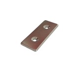 Magnet neodim 50x20x3 mm, 2 x gaura de 4 mm cu sanfren, dreptunghiular, argintiu, N35