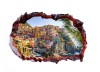 Autocolant decorativ, Gaura in perete, Multicolor, 85 cm, 673STC-1, animale si pasari, Oem