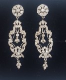 Superbi cercei din aur alb si diamante YANES -brand purtat de regina Letizia, 18k