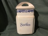 Recipient / Cutie veche din ceramica anii 20-30 secolul XX pentru Zahar ( Socker ) cu marcaj Gefle Porslin model Maja !