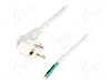 Cablu alimentare AC, 2.5m, 3 fire, culoare alb, cabluri, CEE 7/7 (E/F) &amp;#351;tecar in unghi, LIAN DUNG -