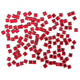 Decorațiuni roșii pentru unghii - ștrasuri pătrate, 140 bucăți