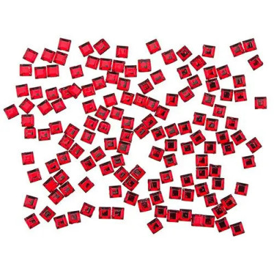 Decorațiuni roșii pentru unghii - ștrasuri pătrate, 140 bucăți foto