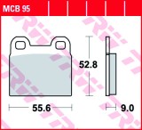 Set placute frana TRW MCB95 - BMW R45 (78-80) 4T LC 450cc - R65 (80-86) 4T LC 650cc