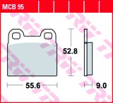 Set placute frana TRW MCB95 - BMW R45 (78-80) 4T LC 450cc - R65 (80-86) 4T LC 650cc