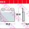 Set placute frana TRW MCB95 - BMW R45 (78-80) 4T LC 450cc - R65 (80-86) 4T LC 650cc