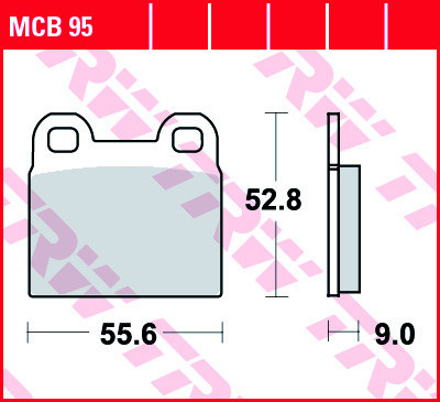 Set placute frana TRW MCB95 - BMW R45 (78-80) 4T LC 450cc - R65 (80-86) 4T LC 650cc