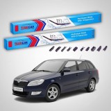 Cumpara ieftin Ștergătoare Skoda Fabia II Combi 5J5 2013-2014 | Set Față Flat &ndash; TeamCar&reg;