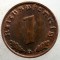 2.511 GERMANIA WWII 1 REICHSPFENNIG 1939 D XF