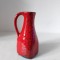 Vaza ceramica vintage, rosie, 15cm inaltime, baza 7x7cm (forma patrata la baza)