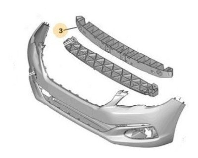 Absorbant bara, tampon Citroen C-Elysee, 01.2017-, Fata, Aftermarket foto