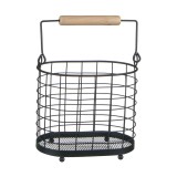 Suport tacamuri, 18 x 11.5 x 15.5 cm, metal, Negru