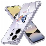 Husa antisoc pentru xiaomi redmi note 14 4g (standard) - airbag magsafe, col&Egrave;uri ranforsate- butterfly albastru