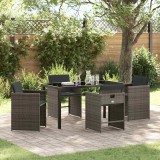 vidaXL Set de masă pentru grădină 5 pcs Gri poliratan