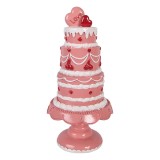 Cumpara ieftin Tort decorativ polirasina alba roz &Oslash; 16x33 cm