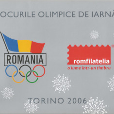 România, Jocurile Olimpice de Iarnă, Torino, 2006, pliant filatelic, 2006