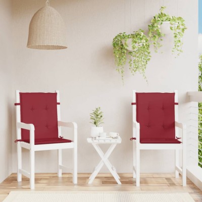 vidaXL Perne cu spătar mic, 2 buc. roșu vin 100x50x3 cm textil oxford foto