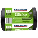 Saci menajeri / gunoi, super rezistenti, negru, 35L, 30 buc