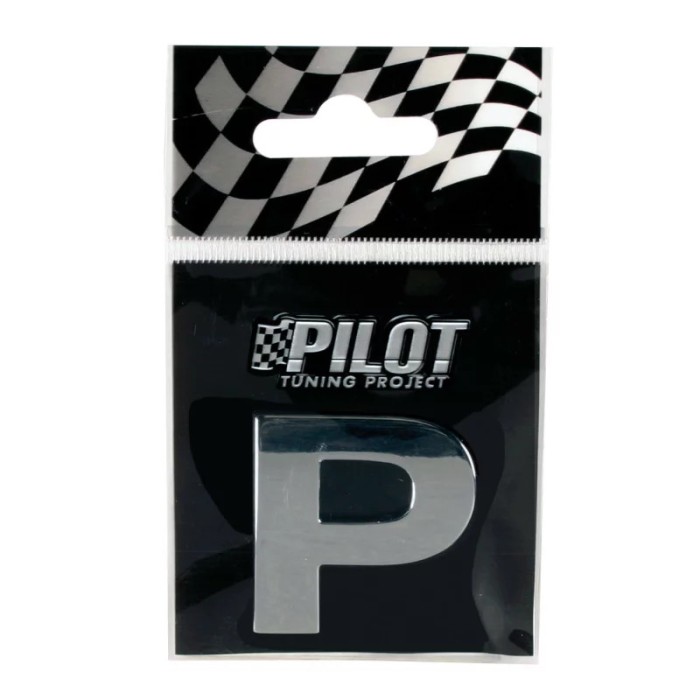 Autocolant 3D crom Type-3 (28mm) litera - P Garage AutoRide