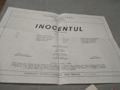 PLIANT TEATRU RSR TEATRUL NATIONAL STAGIUNEA 1982-1983 INOCENTUL