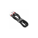 Baseus Lightning Cafule Cablu de date și &icirc;ncărcare pentru iPhone 2.4A 1m roșu negru (CALKLF-B19)