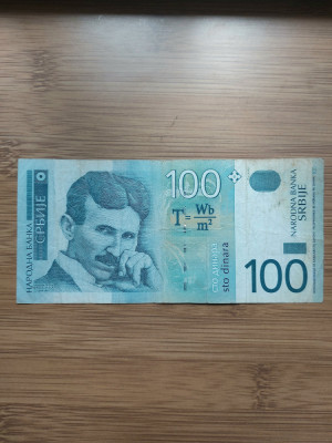 Bancnote Serbia 100 Dinari anul 2004 foto