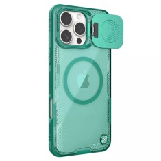 Husa iPhone 16 Pro Max Nillkin Iceblade Prop Magnetic, fara decupaj camera, verde foto