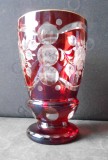 Pahar, pocal, cupa WITTIG CRYSTAL 1919 ER WI Hadamar. Sticla visinie/transparenta, gravata, pictata