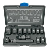 Set Chei Tubulare Impact 1/2" Boni-Shop&reg;, 13 Piese, 10-27mm, Cr-Mo, Profesionale, Prelungitor, Articulatie Cardanica, Cutie Transport