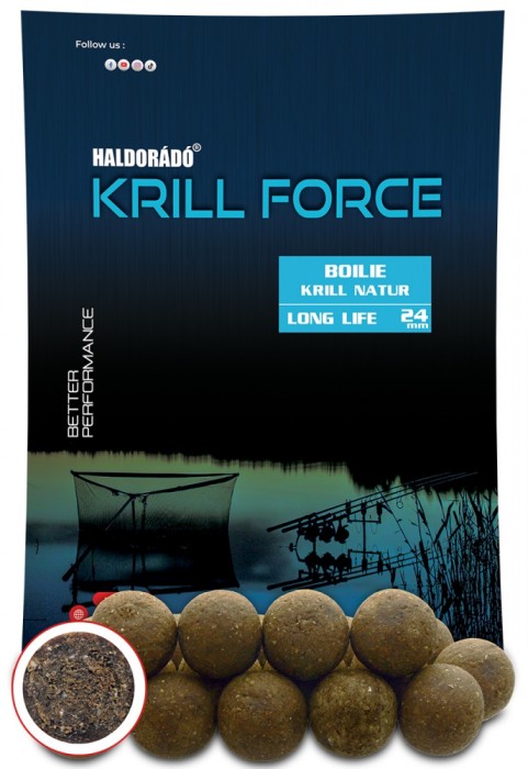 Haldorado - Boilies KRILL FORCE Boilie Long Life 24 mm, 700g - Krill Natur