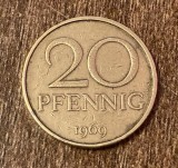 C50 - Moneda foarte veche - Germania Democrata DDR - 20 pfennig - 1969