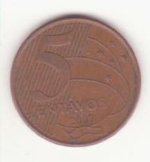 Brazilia 5 centavos 2007 - 12 linii, mai rară foto