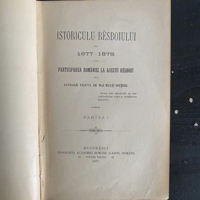 Istoricul Războiului din 1877-1878