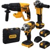 Trusa de scule 3 in 1 ROTOR RSET3, Rotopercutor ,Polizor unghiular, Autofiletanta 21V 3Ah