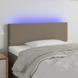 Cumpara ieftin Tăblie de pat cu LED, gri taupe, 80x5x78/88 cm, textil