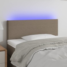 vidaXL Tăblie de pat cu LED, gri taupe, 80x5x78/88 cm, textil 3121310