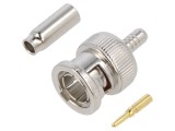 Mufă BNC Tată Drept 75&Omega; Crimpat PTFE Aurit