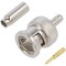 Mufă BNC Tată Drept 75&Omega; Crimpat PTFE Aurit