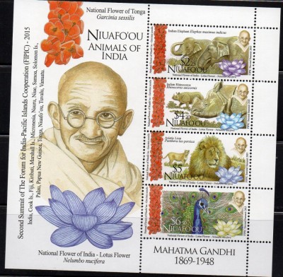 Niuafo`ou 2016, Fauna, Flora, Gandhi, MNH foto